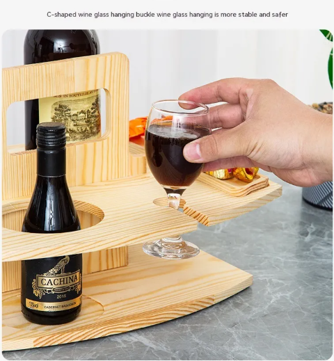 The Portable Wine Rack β Bamboo Wine & Glass Holder for Home, Bar & Beyond