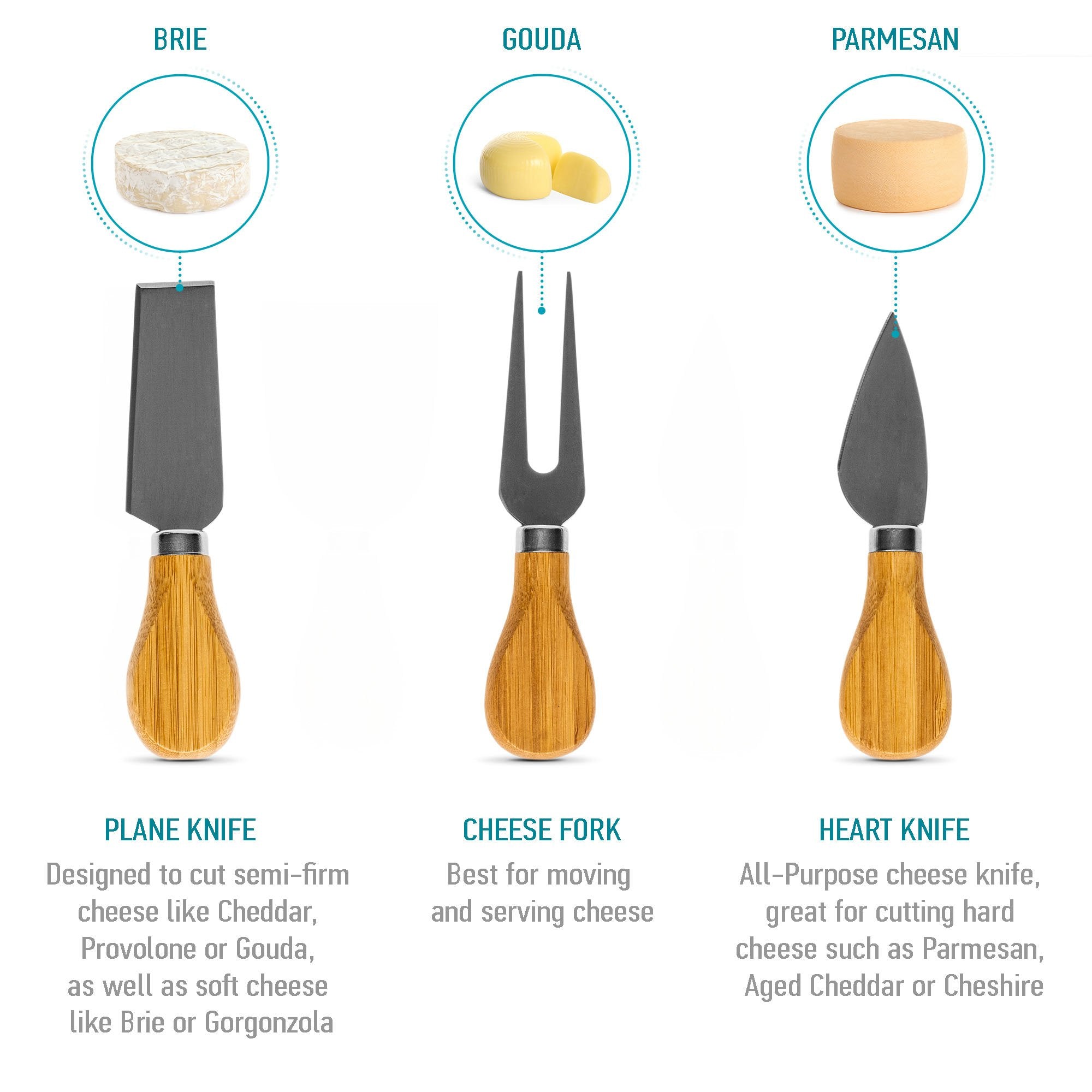 Whacky Wino 12x8-inch bamboo charcuterie board with magnetic cutlery storage and space for cheeses and meats.