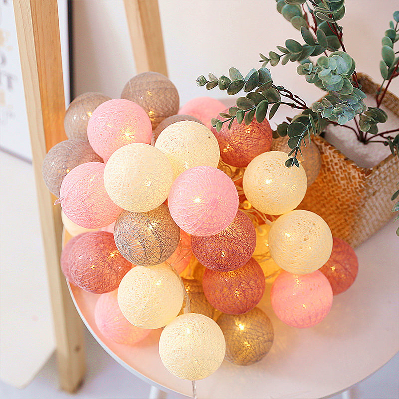 Whacky Wino LED cotton thread starry lanterns hanging with glowing star patterns, perfect for cozy outdoor or indoor decor.