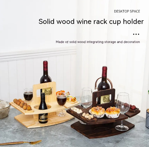 The Portable Wine Rack — Bamboo Wine & Glass Holder for Home, Bar & Beyond