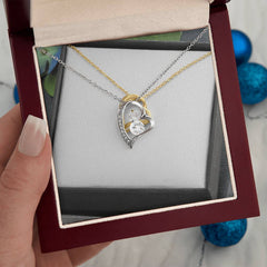 Forever Love Heart Necklace — CZ Crystal Pendant in Gold or White Gold