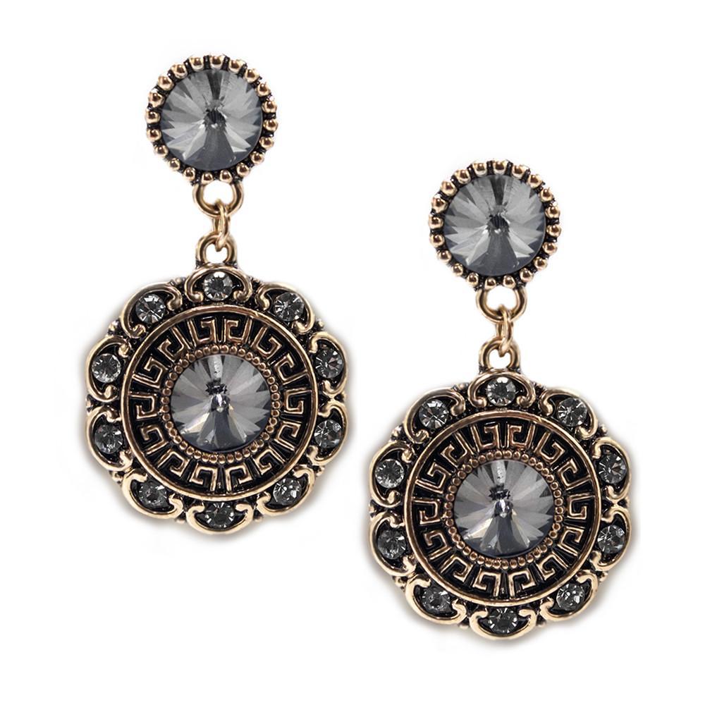 Charcoal Bloom Earrings by Whacky Wino featuring floral-inspired design with delicate petals and elegant dangling style.