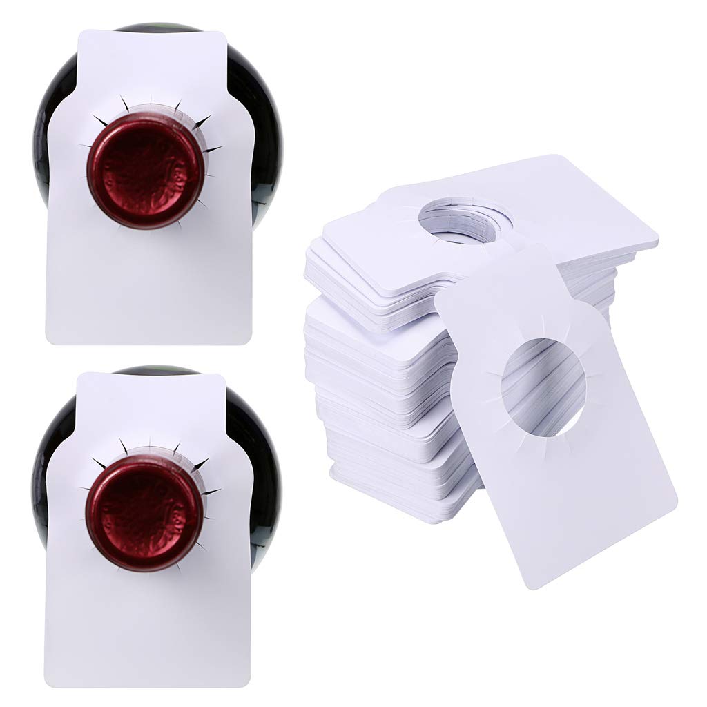 Set of reusable wine bottle tags from Whacky Wino, 200-pack, featuring colorful labels for organizing and identifying wine bottles.
