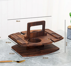 The Portable Wine Rack — Bamboo Wine & Glass Holder for Home, Bar & Beyond